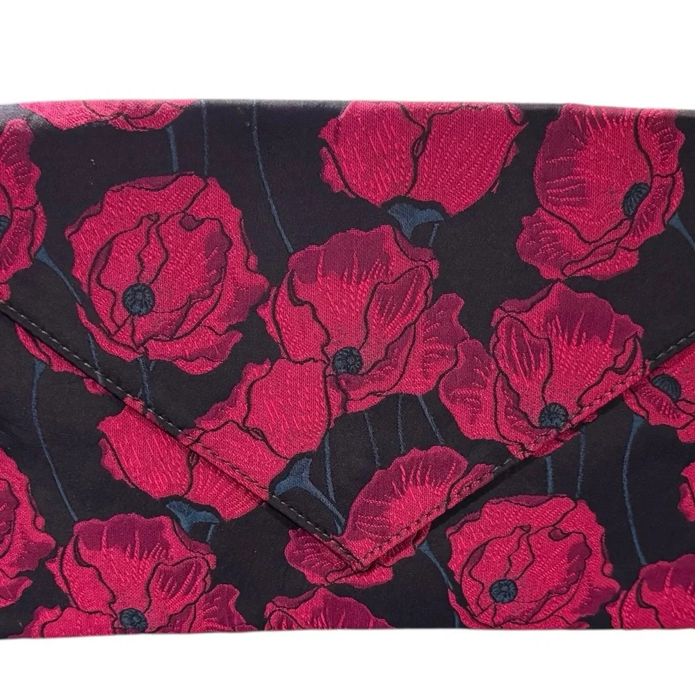Anthropologie Monserat Floral Poppy Envelope Clutch